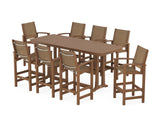 Coastal 9-Piece Bar Set with Trestle Legs