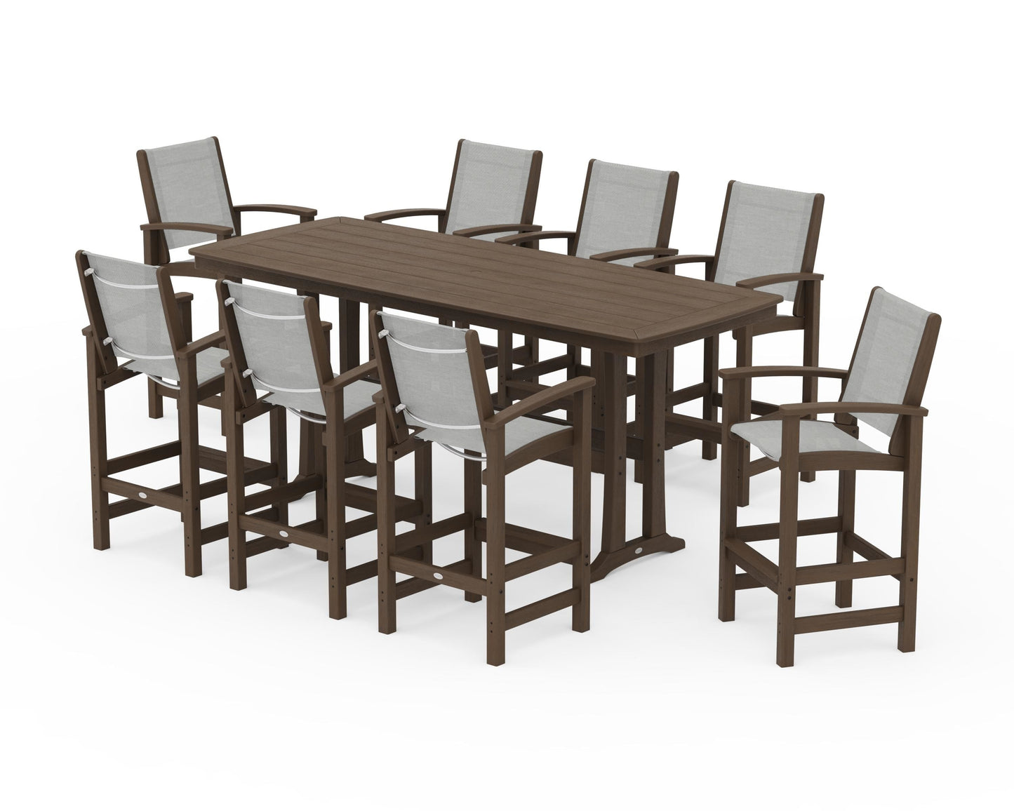 Coastal 9-Piece Bar Set with Trestle Legs