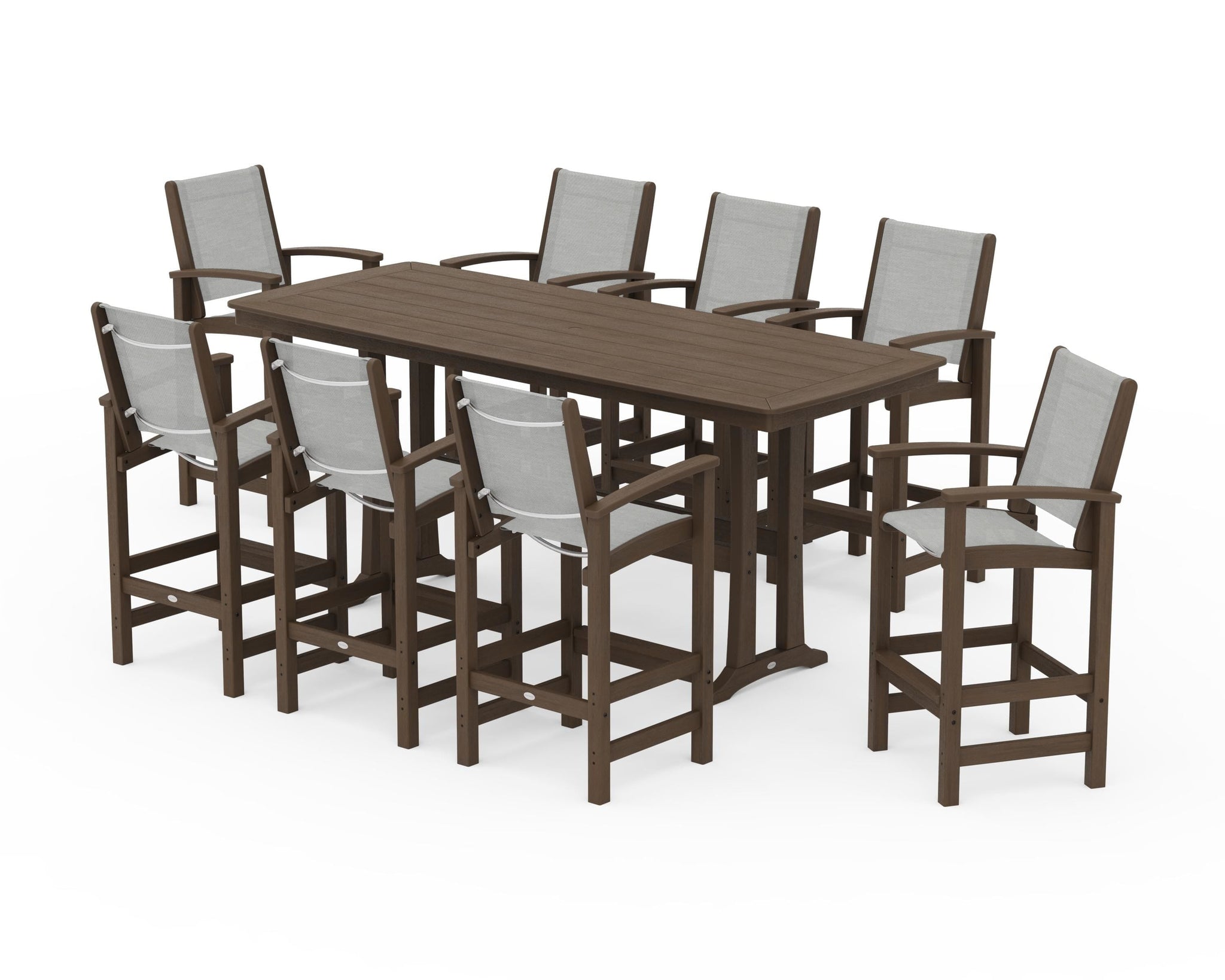 Coastal 9-Piece Bar Set with Trestle Legs