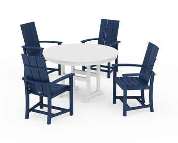 Modern Adirondack 5-Piece Round Farmhouse Dining Set