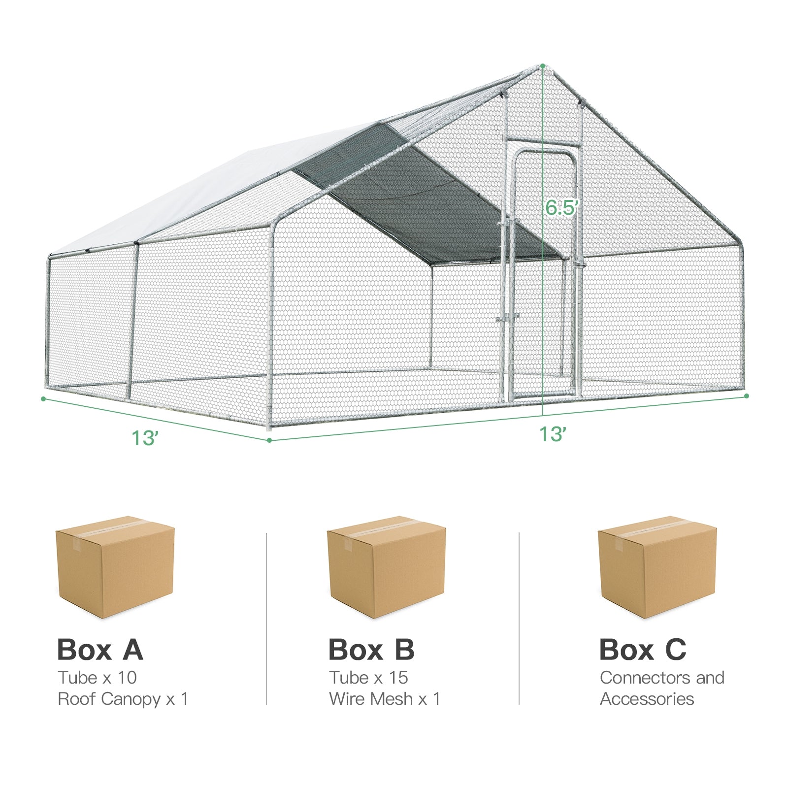 Costway 13' x 13' Walk-in Chicken Coop Waterproof Cover Outdoor Backyard Farm 61592834 New