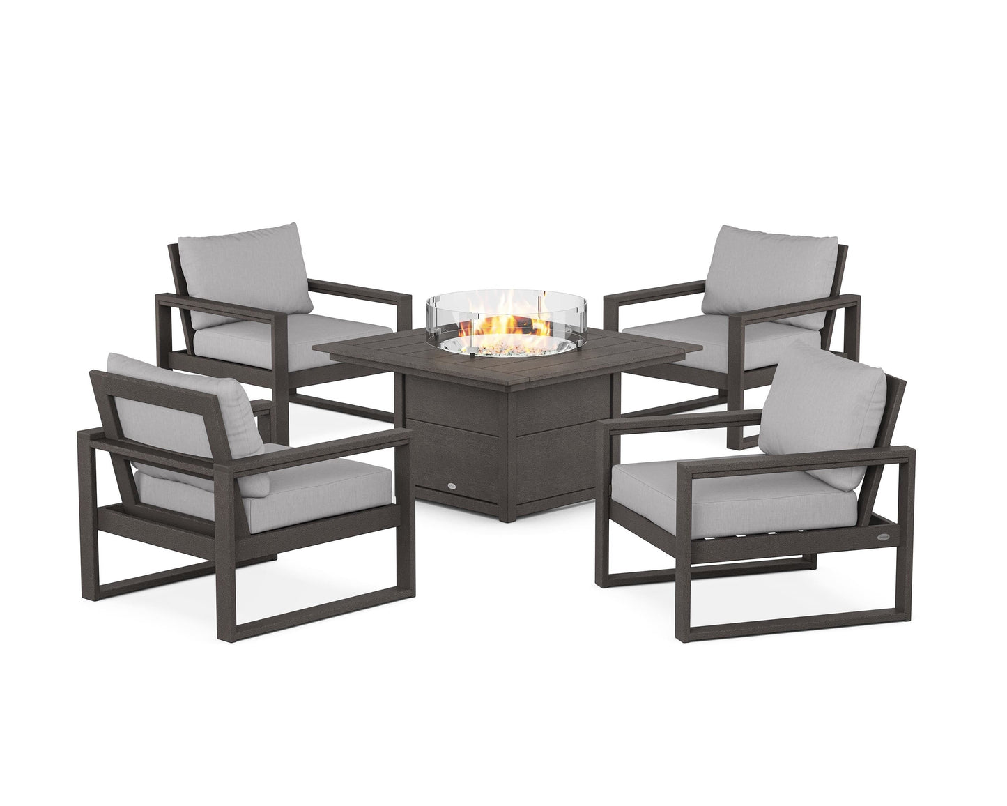 EDGE Sectional 5-Piece Deep Seating Set with Fire Pit Table