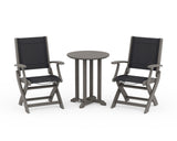 Coastal Folding 3-Piece Round Bistro Dining Set