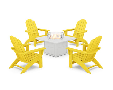 5-Piece Vineyard Grand Adirondack Conversation Set with Fire Pit Table