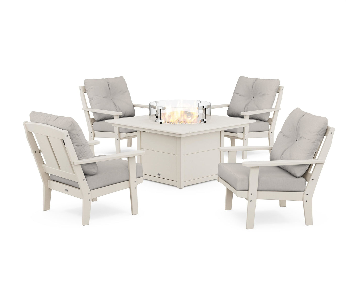 Mission 5-Piece Deep Seating Set with Fire Pit Table