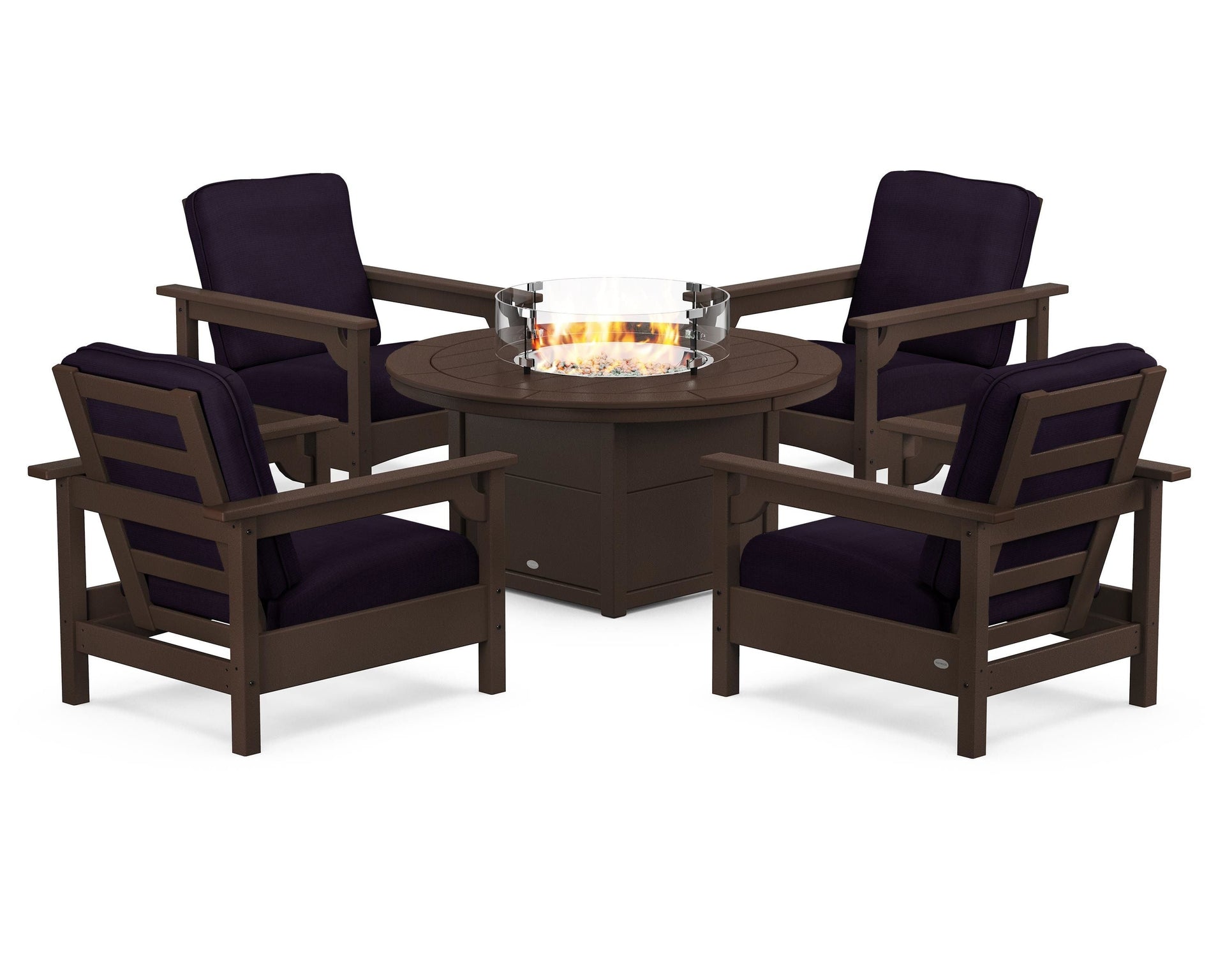 Club 5-Piece Conversation Set with Fire Pit Table
