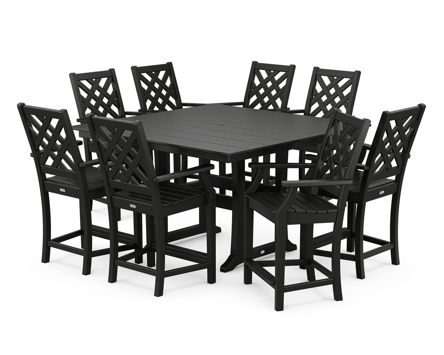 Wovendale 9-Piece Square Farmhouse Counter Set with Trestle Legs