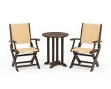 Coastal Folding 3-Piece Round Bistro Dining Set