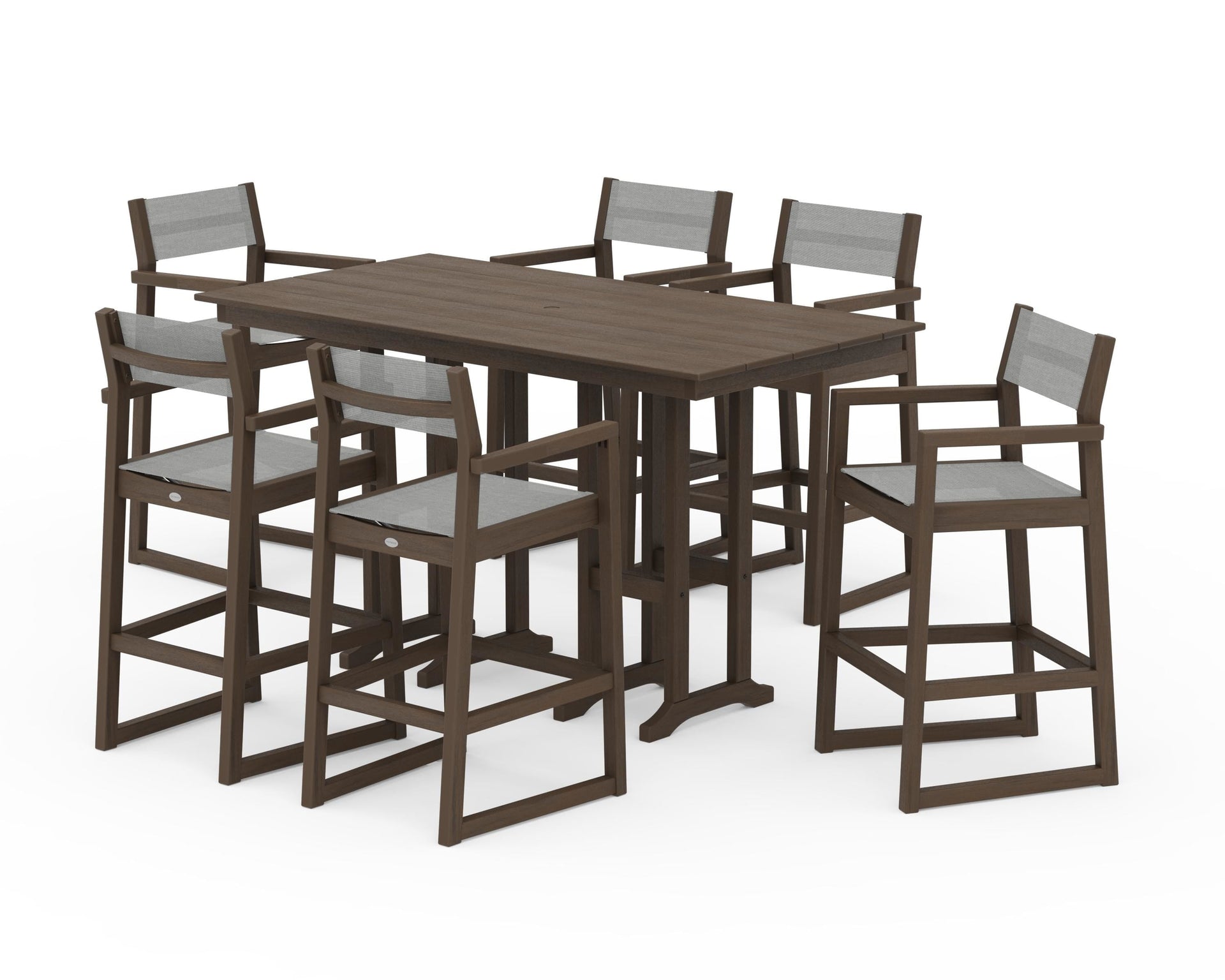 EDGE Sling Arm Chair 7-Piece Farmhouse Bar Set