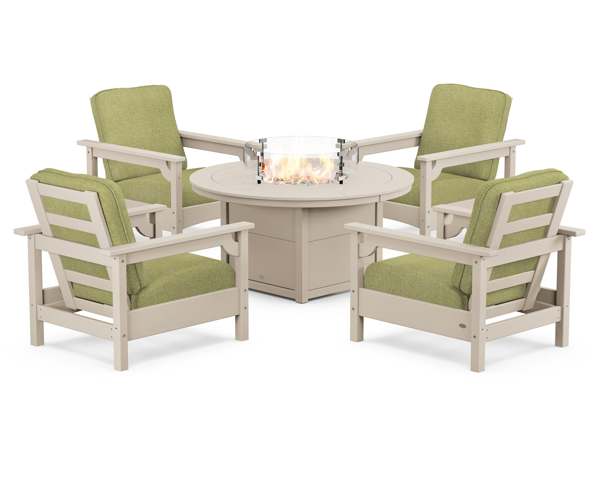 Club 5-Piece Conversation Set with Fire Pit Table