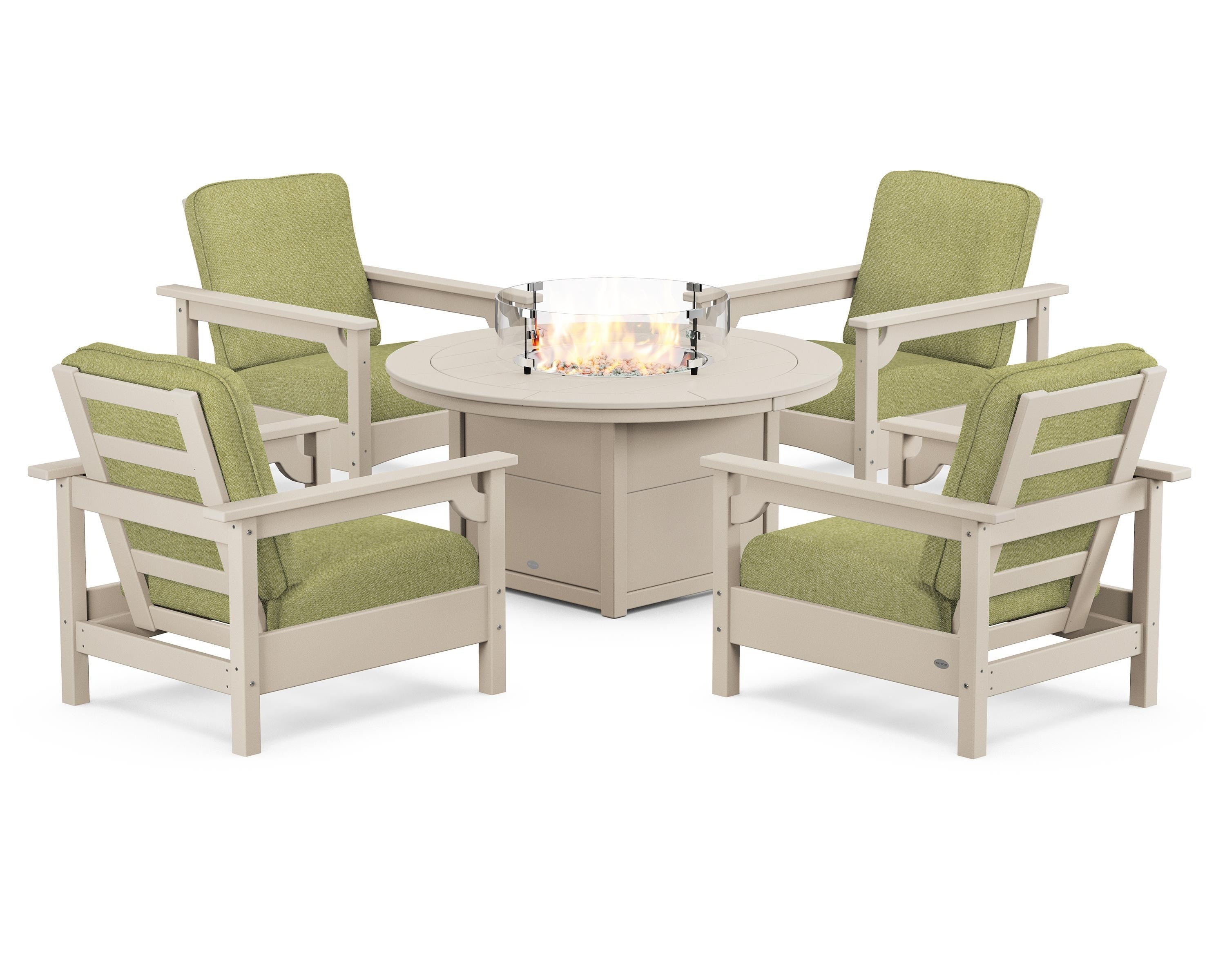 Club 5-Piece Conversation Set with Fire Pit Table