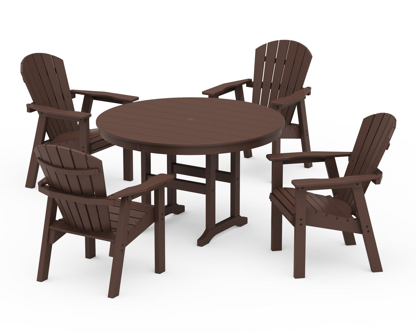 Seashell 5-Piece Round Farmhouse Dining Set