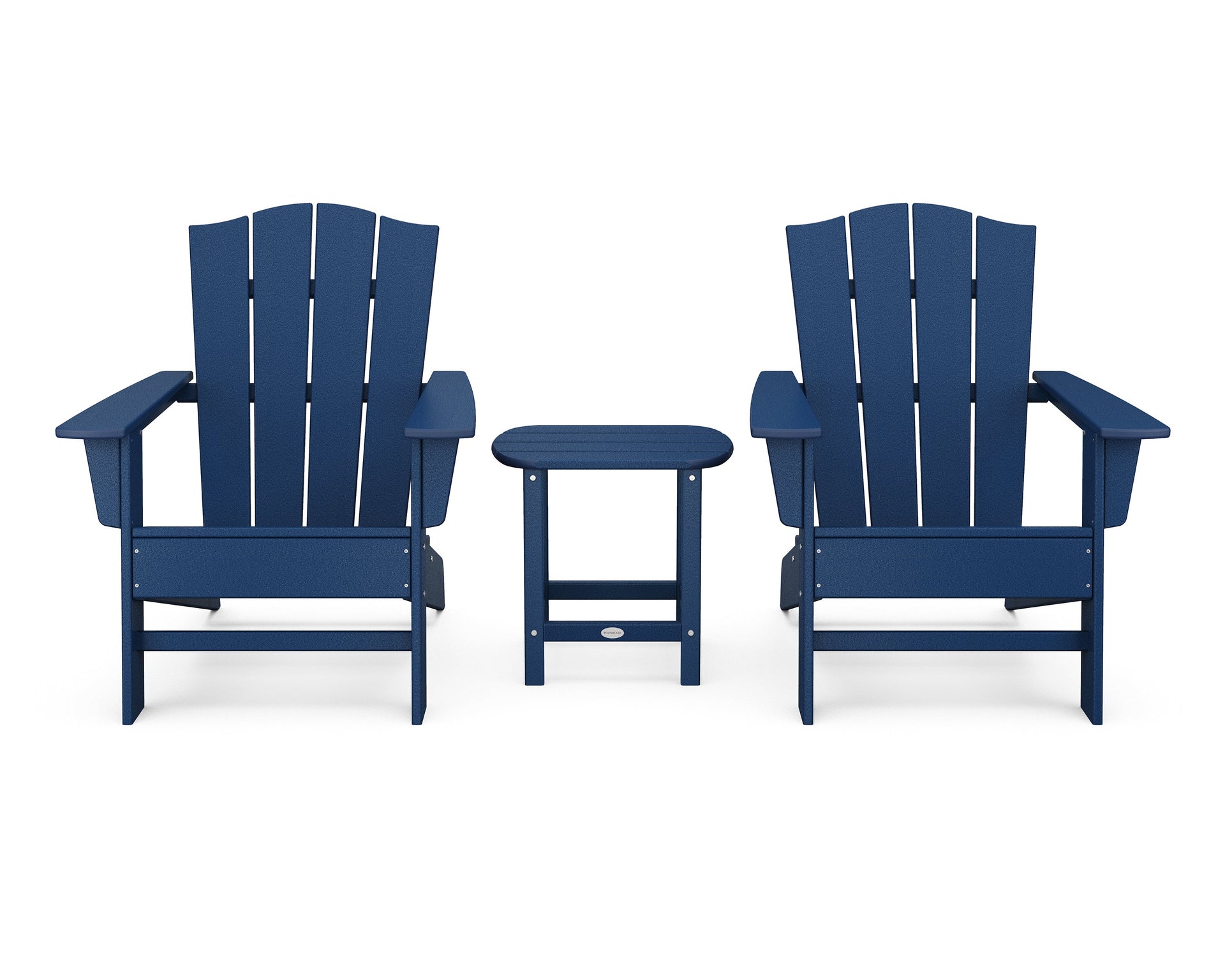 Wave 3-Piece Adirondack Chair Set with The Crest Chairs