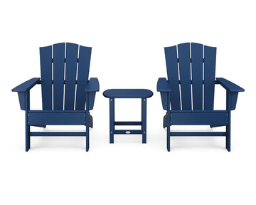 Wave 3-Piece Adirondack Chair Set with The Crest Chairs