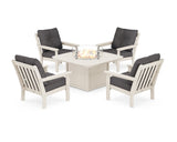 Vineyard 5-Piece Conversation Set with Fire Pit Table