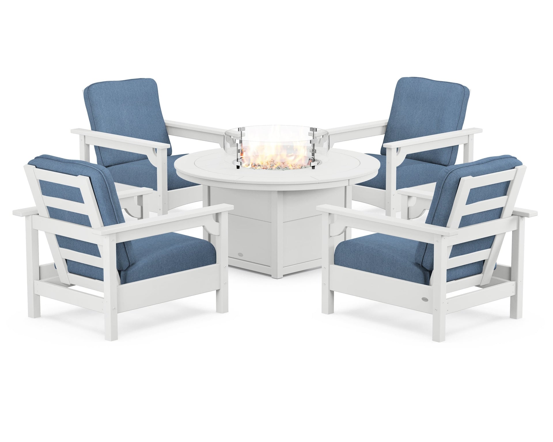 Club 5-Piece Conversation Set with Fire Pit Table