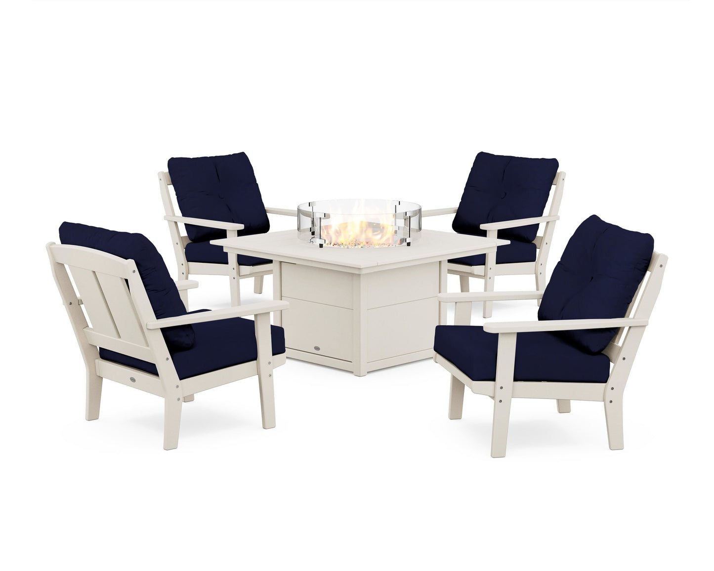 Mission 5-Piece Deep Seating Set with Fire Pit Table