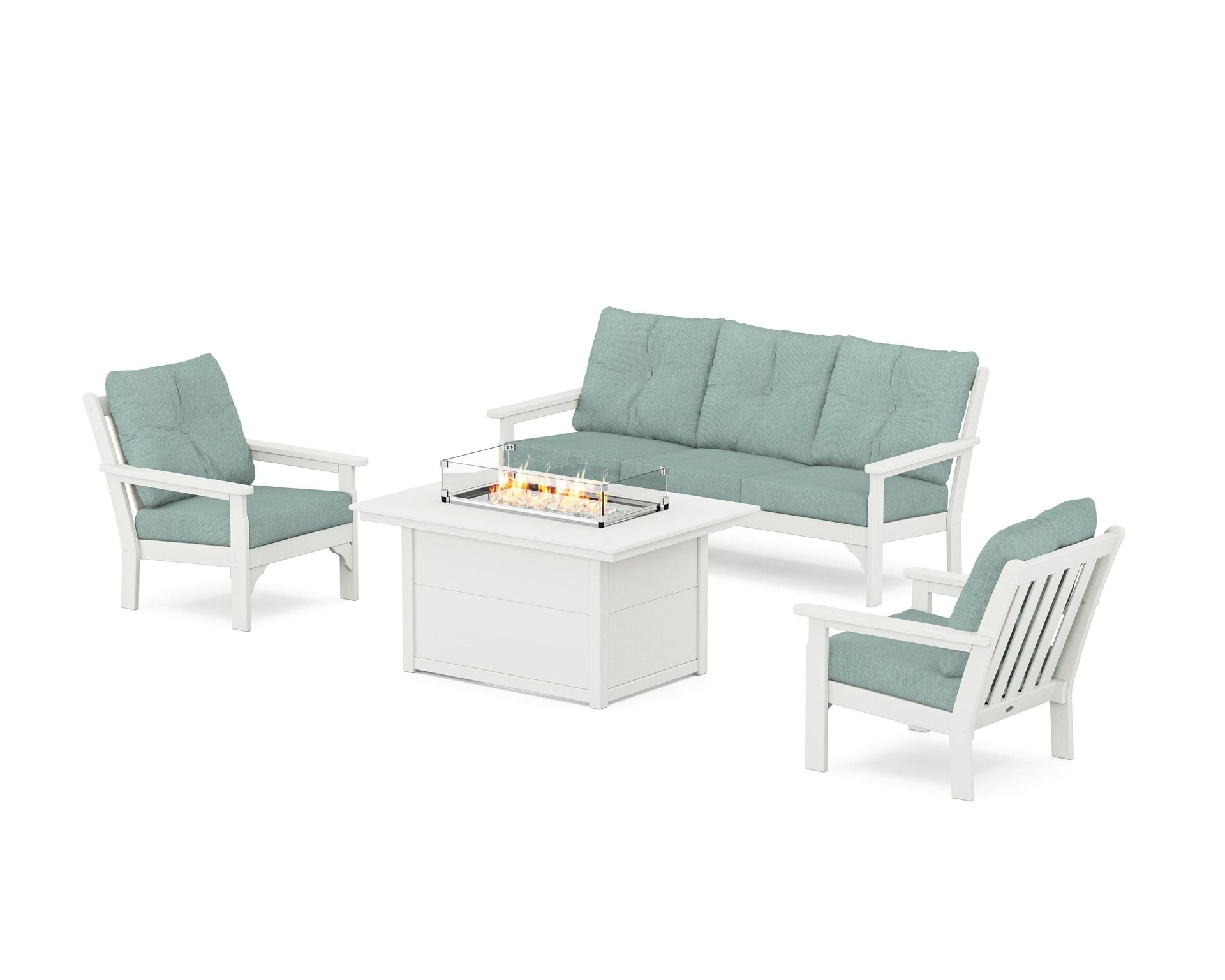 Vineyard Deep Seating Fire Pit Table Set
