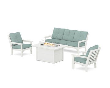 Vineyard Deep Seating Fire Pit Table Set