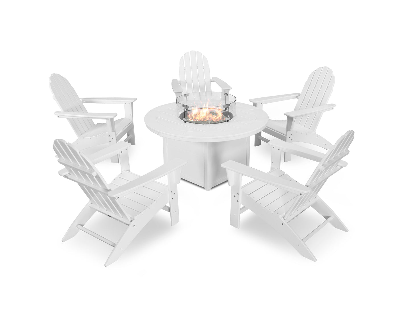 Vineyard Adirondack 6-Piece Chat Set with Fire Pit Table