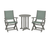 Coastal Folding 3-Piece Round Bistro Dining Set