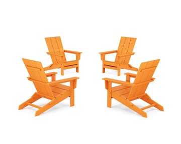4-Piece Modern Studio Folding Adirondack Chair Conversation Set