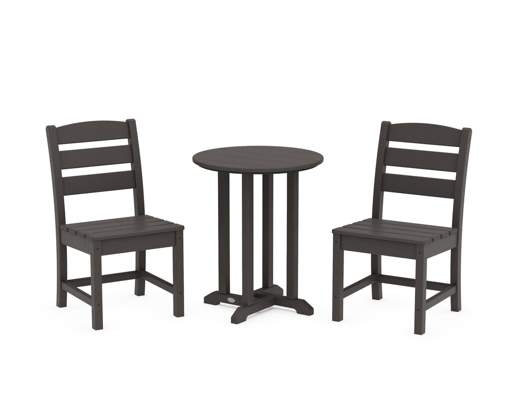 Lakeside Side Chair 3-Piece Round Bistro Dining Set