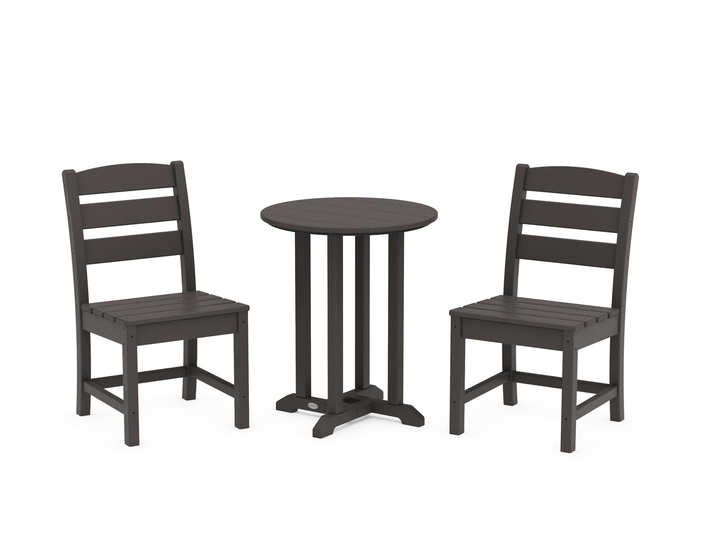 Lakeside Side Chair 3-Piece Round Bistro Dining Set