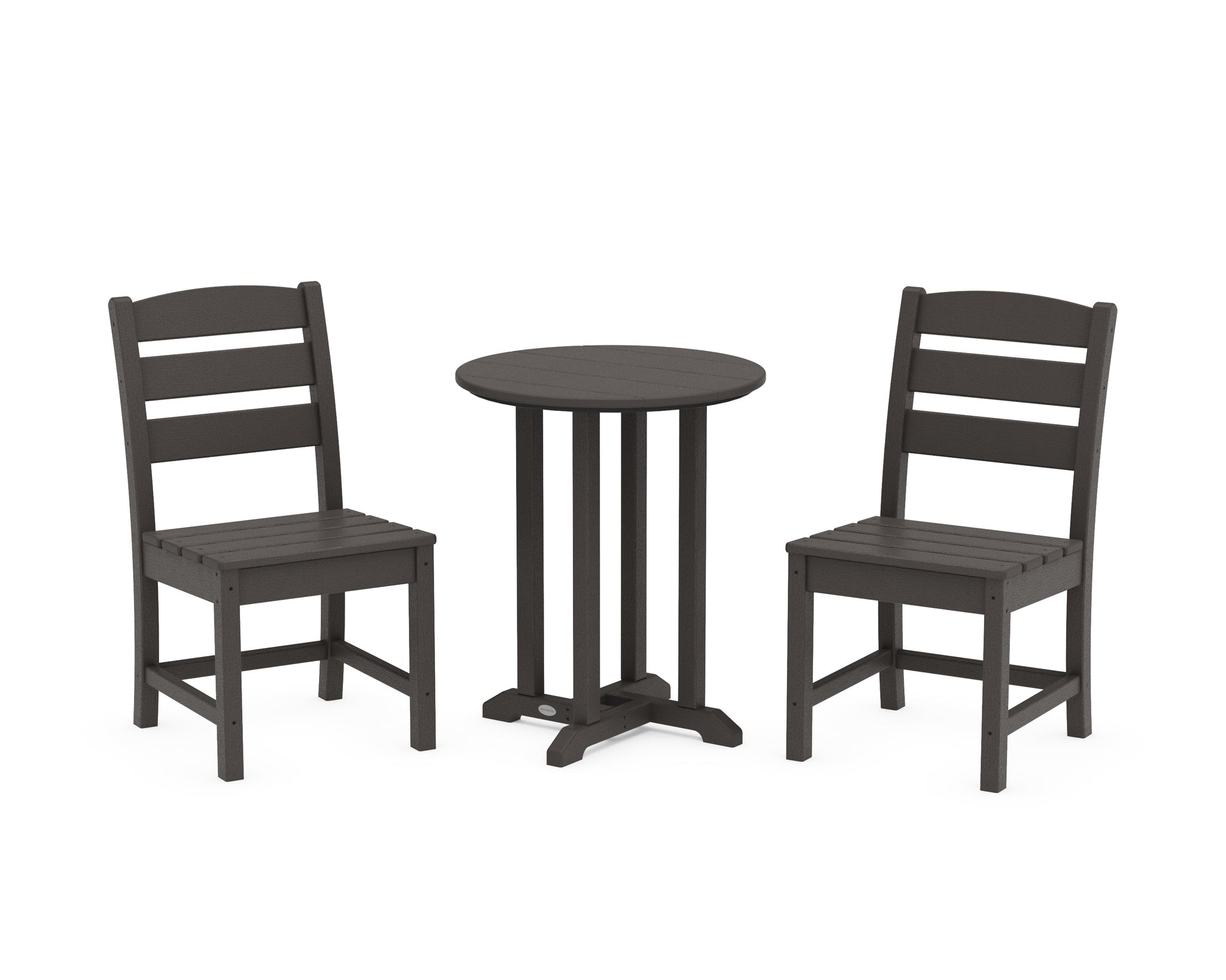 Lakeside Side Chair 3-Piece Round Bistro Dining Set