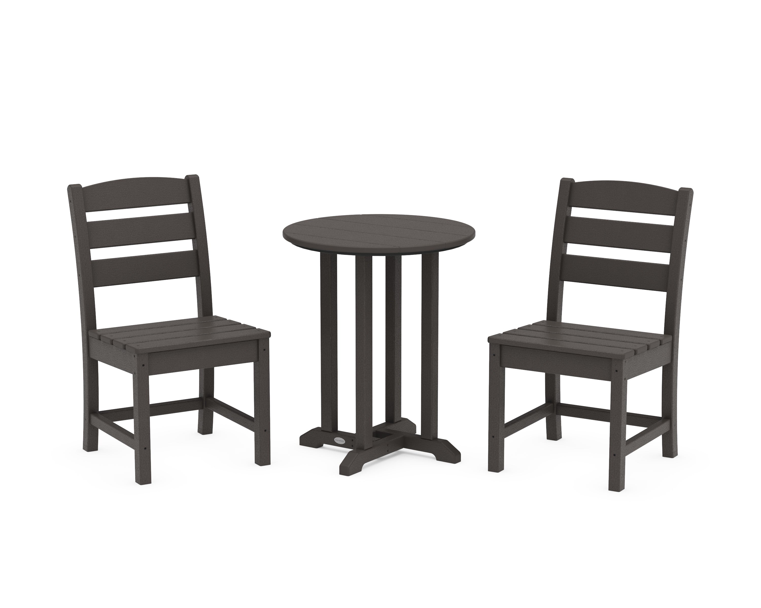 Lakeside Side Chair 3-Piece Round Bistro Dining Set