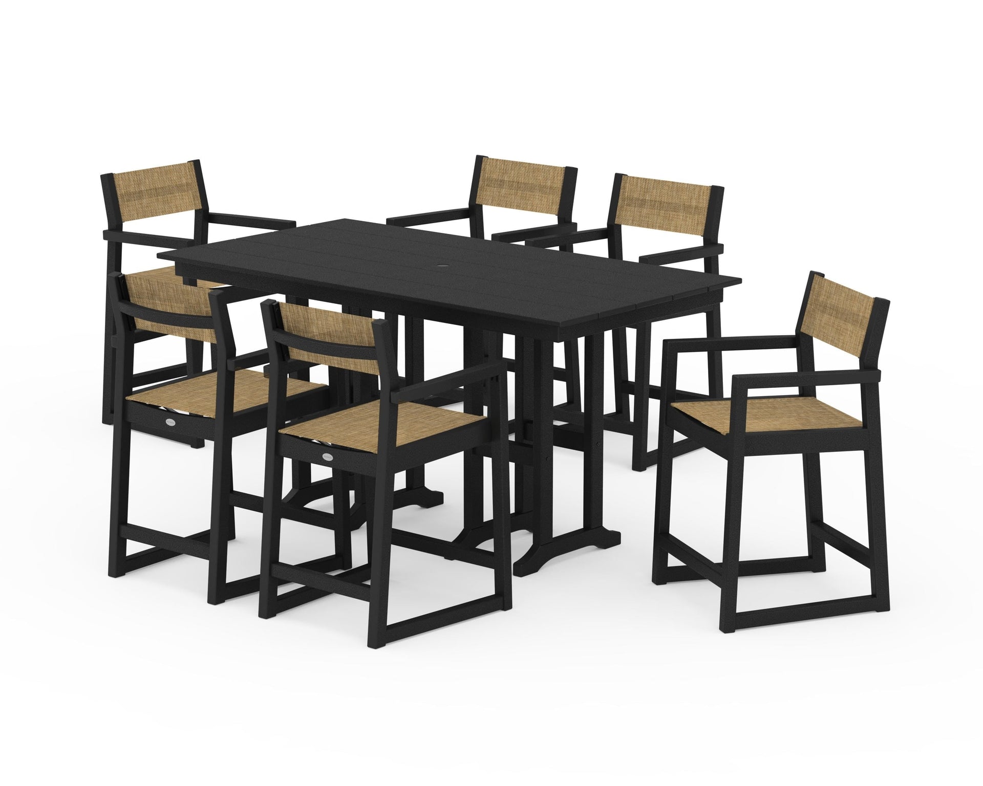 EDGE Sling Arm Chair 7-Piece Farmhouse Counter Set