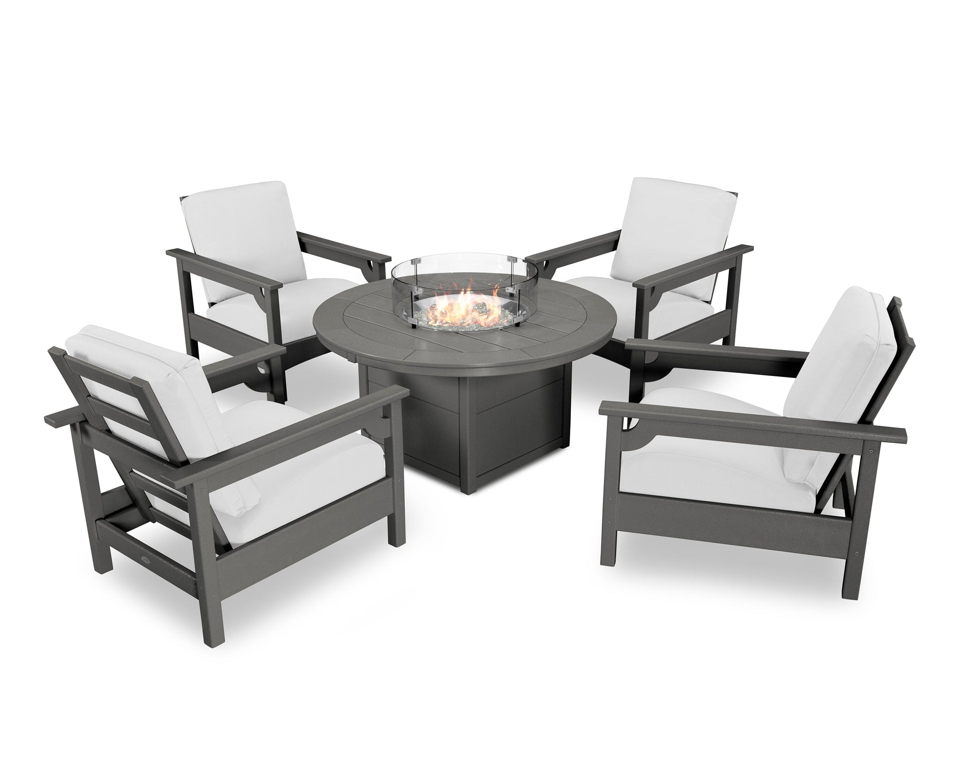 Club 5-Piece Conversation Set with Fire Pit Table