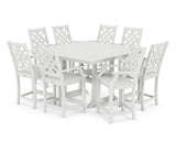 Wovendale 9-Piece Square Farmhouse Counter Set with Trestle Legs