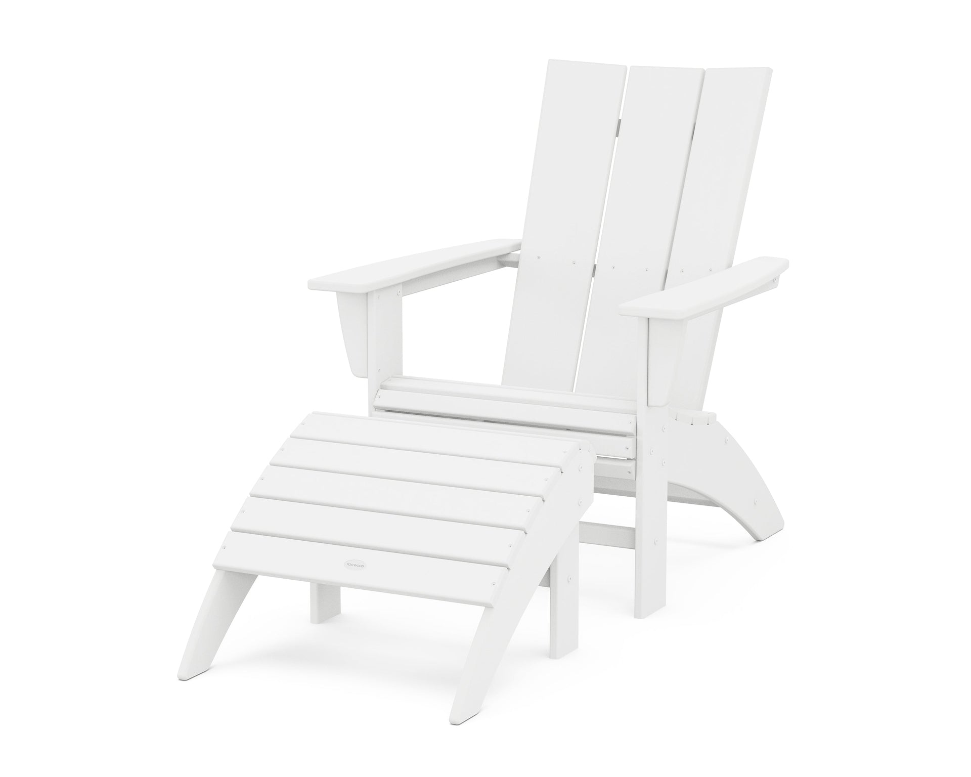 Modern Curveback Adirondack Chair 2-Piece Set with Ottoman