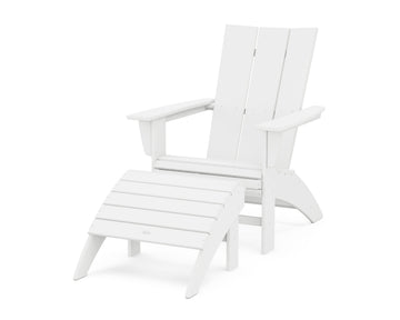Modern Curveback Adirondack Chair 2-Piece Set with Ottoman