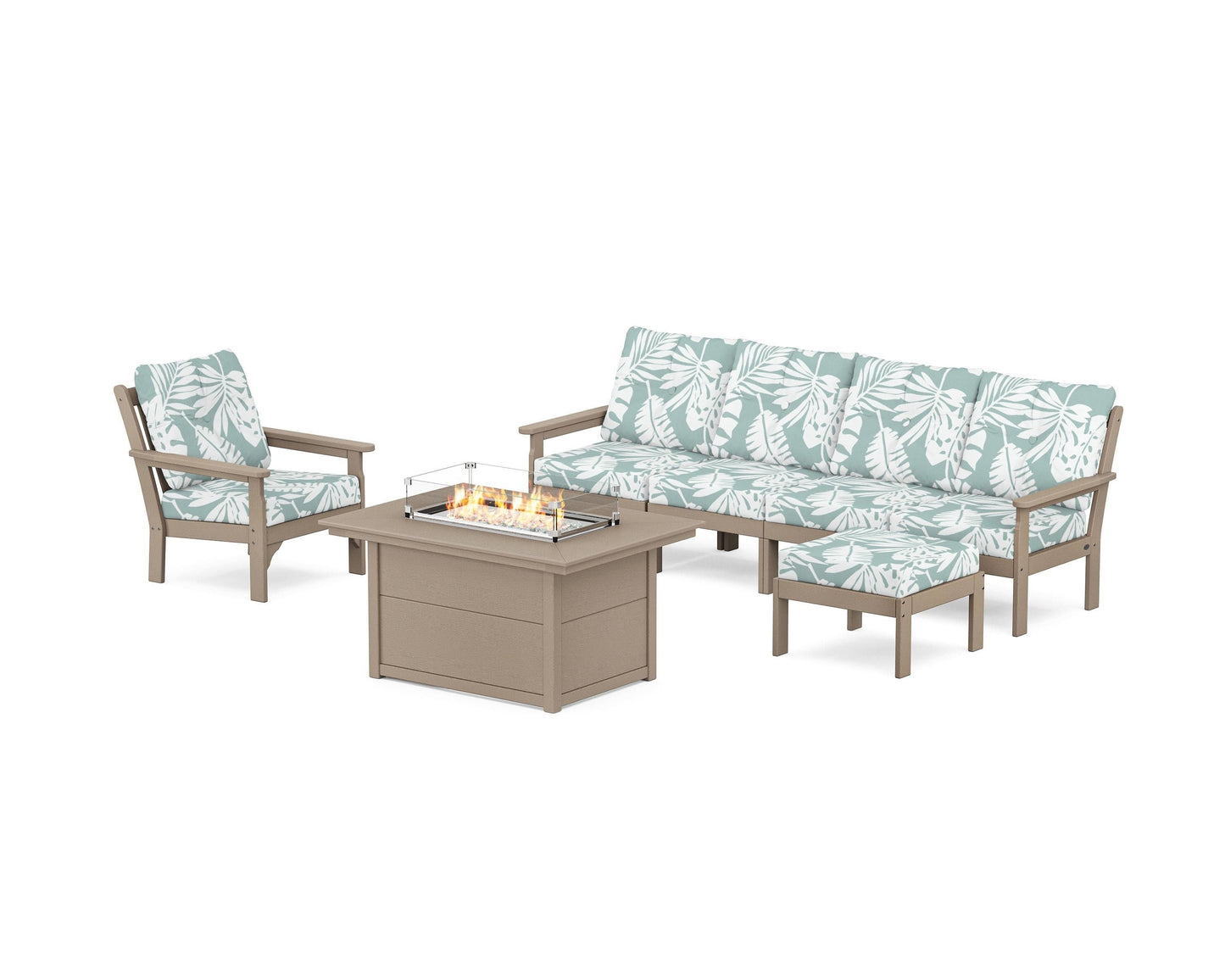 Vineyard Sectional Lounge and Fire Pit Set