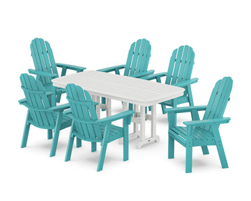 Vineyard Curveback Adirondack Chair 7-Piece Dining Set