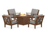 Braxton 5-Piece Deep Seating Conversation Set with Fire Pit Table