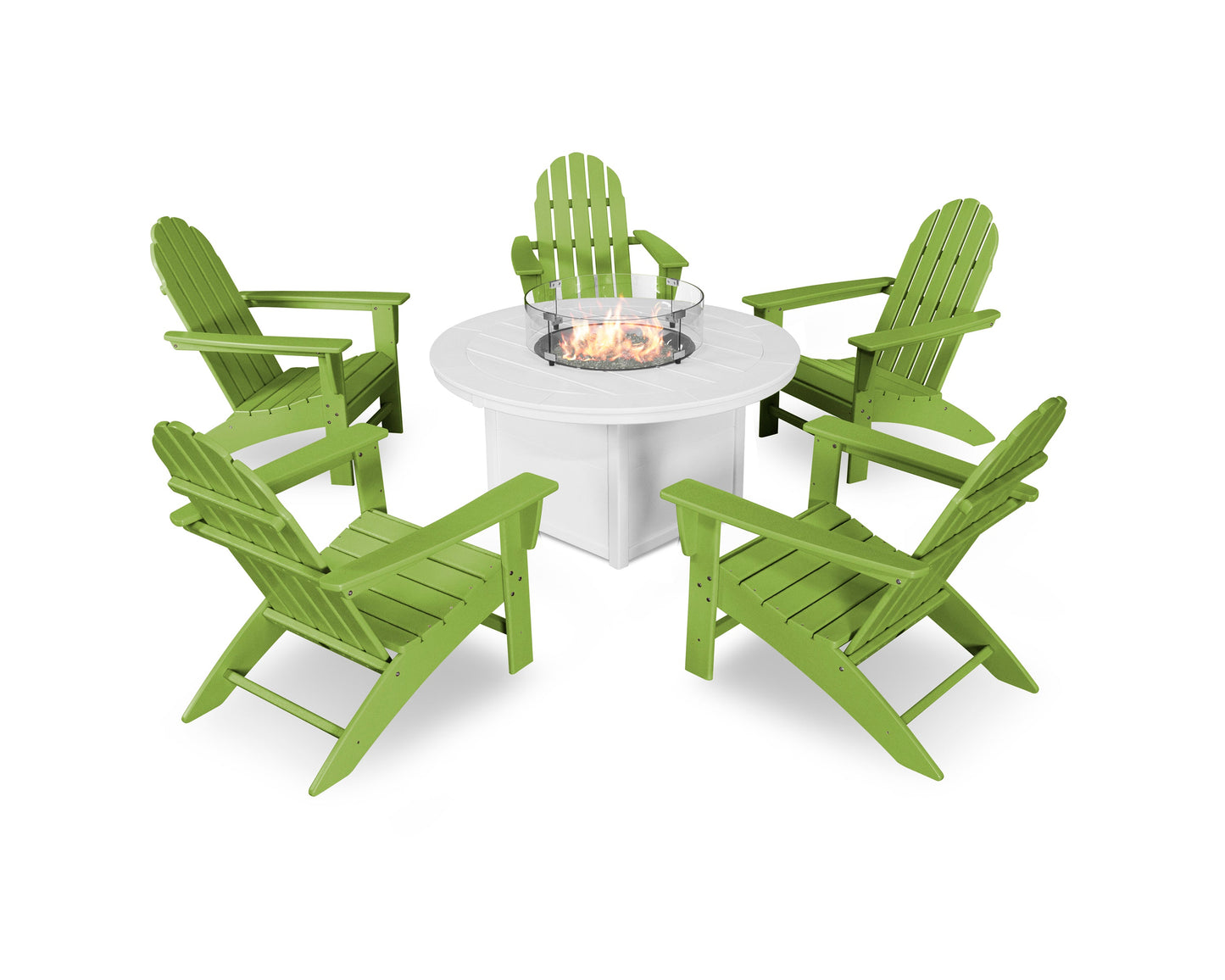 Vineyard Adirondack 6-Piece Chat Set with Fire Pit Table