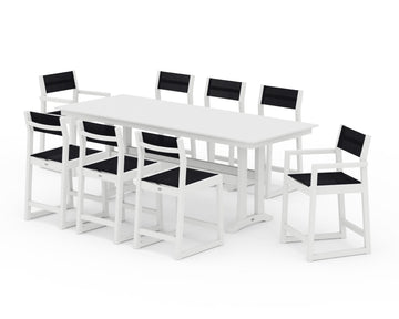 EDGE Sling 9-Piece Farmhouse Counter Set with Trestle Legs