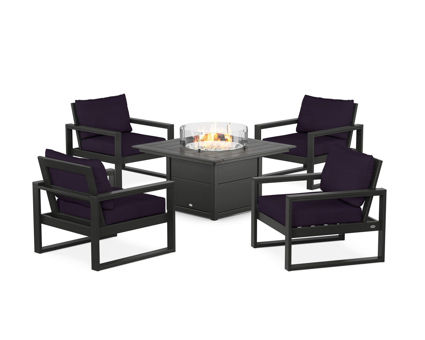 EDGE Sectional 5-Piece Deep Seating Set with Fire Pit Table