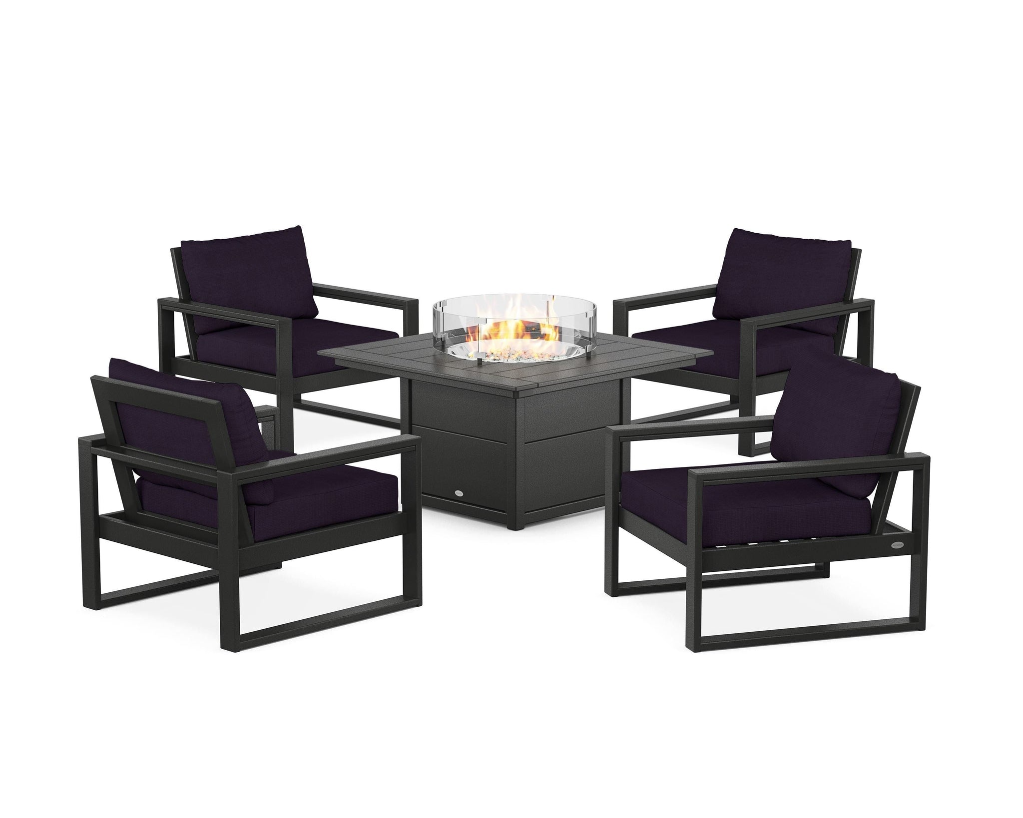 EDGE Sectional 5-Piece Deep Seating Set with Fire Pit Table