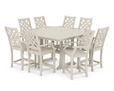 Wovendale 9-Piece Square Farmhouse Counter Set with Trestle Legs