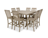 Vineyard 9-Piece Nautical Trestle Bar Set