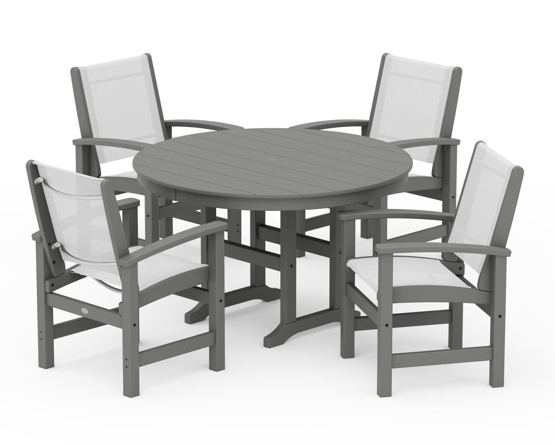 Coastal 5-Piece Round Farmhouse Dining Set