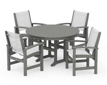 Coastal 5-Piece Round Farmhouse Dining Set