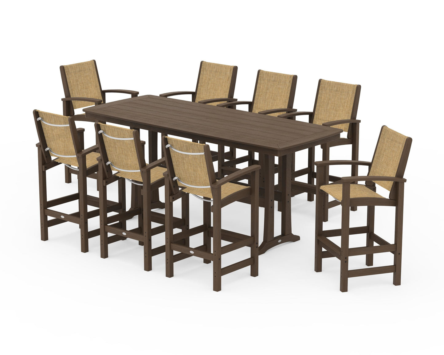 Coastal 9-Piece Bar Set with Trestle Legs