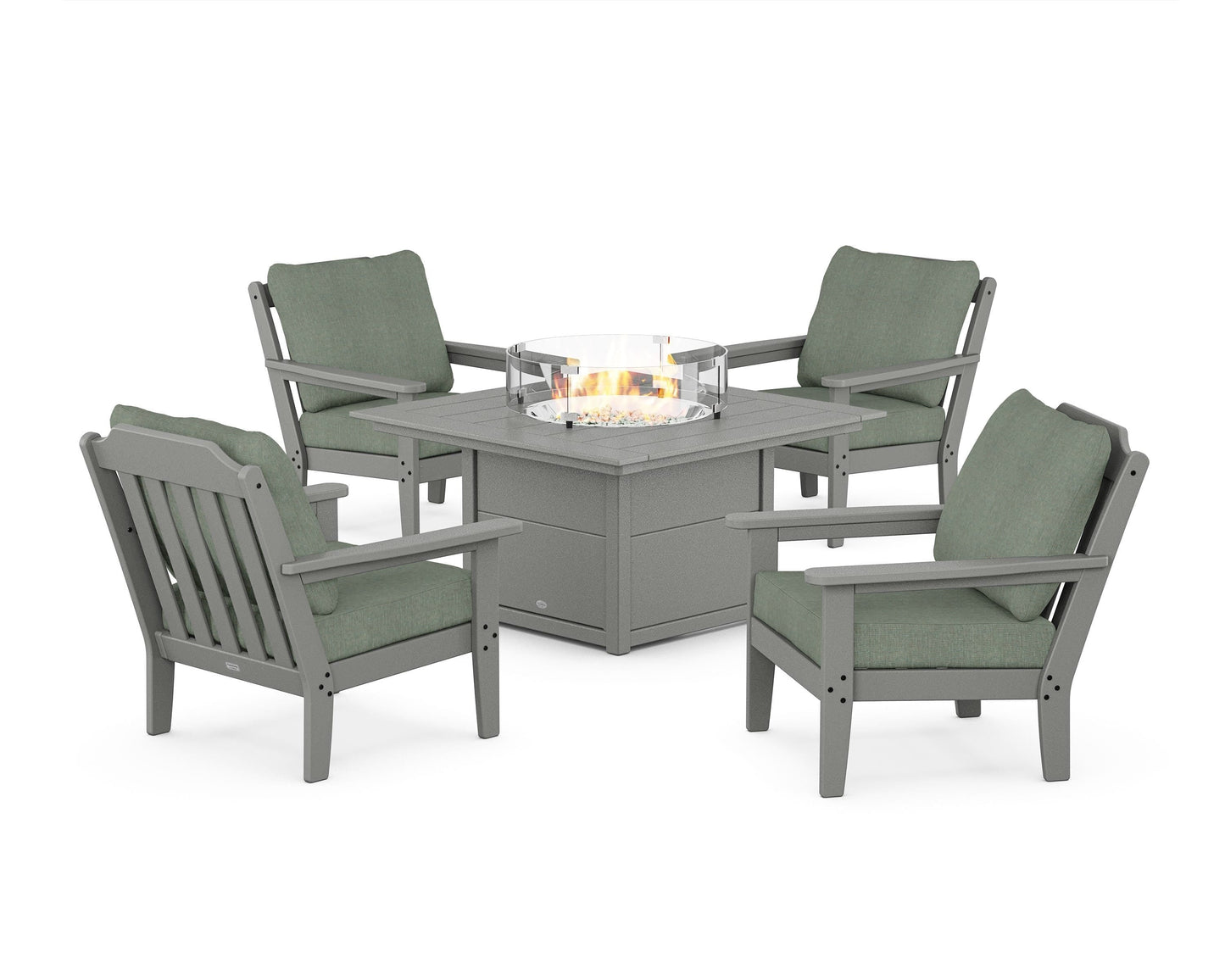 Cottage 5-Piece Deep Seating Set with Fire Pit Table