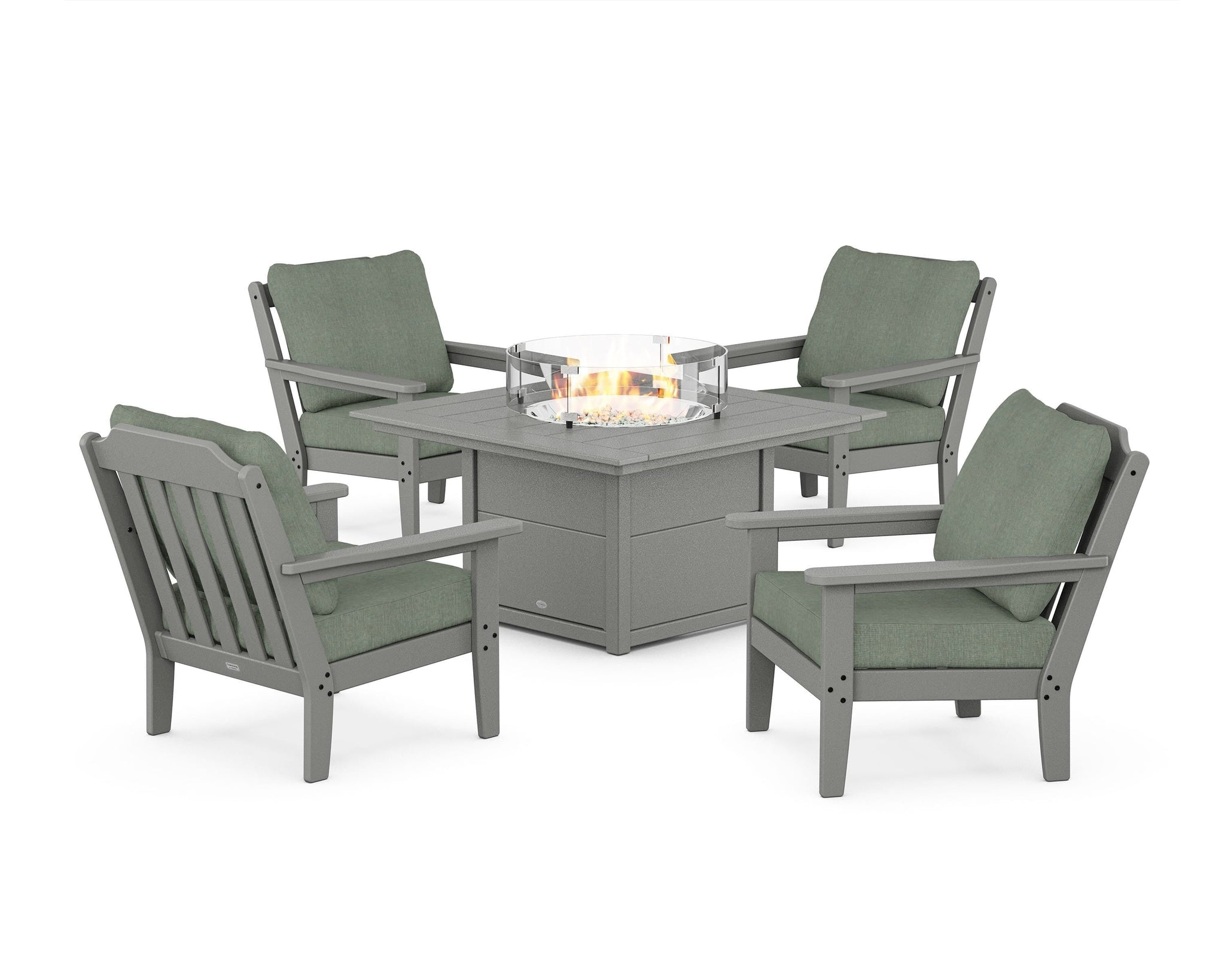 Cottage 5-Piece Deep Seating Set with Fire Pit Table