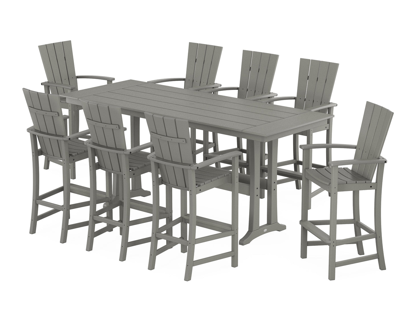 Quattro Adirondack 9-Piece Farmhouse Bar Set with Trestle Legs